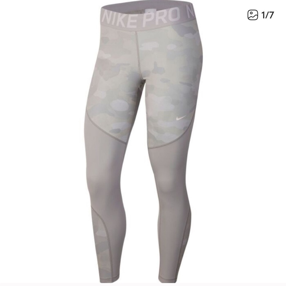 NIKE PRO Gray Camouflage Athletic Leggings